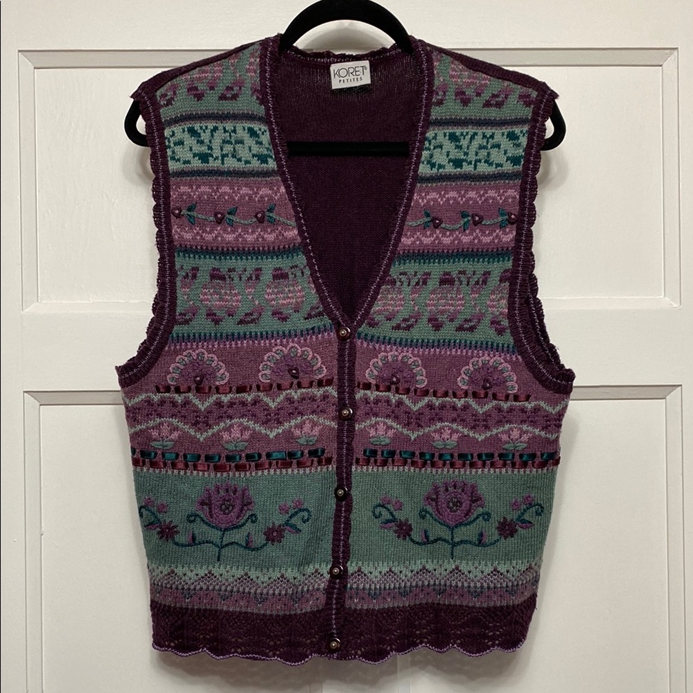 Vintage Koret Sweater Vest with Fair Isle Pattern